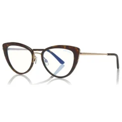 Tom Ford Eyewear Tom Ford - Block Optical Glasses - Cat-Eye Metal Optical Glasses - Dark Havana- FT5580-B - Optical Glasses - - Avvenice^ Sunglasses & Eyewear