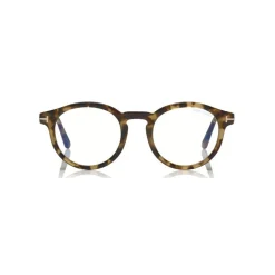 Tom Ford Eyewear Tom Ford - Blue Block Optical Glasses - Round Optical Glasses - Light Havana - FT5529-B - Optical Glasses - - Avvenice