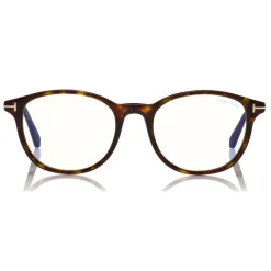 Tom Ford Eyewear Tom Ford - Blue Block Optical Glasses - Round Optical Glasses - Dark Havana - FT5553-B - Optical Glasses - - Avvenice
