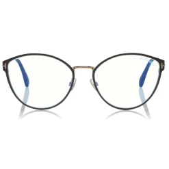 Tom Ford Eyewear Tom Ford - Blue Block Optical Glasses - Round Metal Optical Glasses - Black - FT5573-B - Optical Glasses - - Avvenice^ Sunglasses & Eyewear