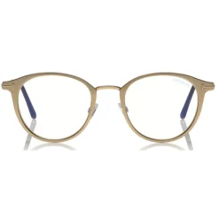 Tom Ford Eyewear Tom Ford - Blue Block Optical Glasses - Round Metal Optical Glasses - Rose Gold - FT5528-B - Optical Glasses - - Avvenice