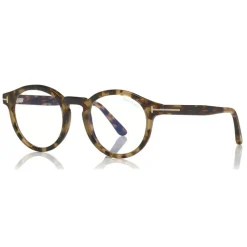 Tom Ford Eyewear Tom Ford - Blue Block Optical Glasses - Round Optical Glasses - Light Havana - FT5529-B - Optical Glasses - - Avvenice