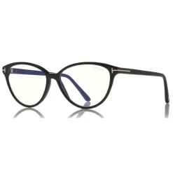 Tom Ford Eyewear Tom Ford - Blue Block Optical Glasses - Cat-Eye Acetate Optical Glasses - Black - FT5545-B - Optical Glasses - - Avvenice