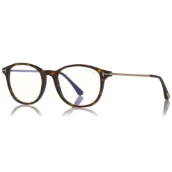 Tom Ford Eyewear Tom Ford - Blue Block Optical Glasses - Round Optical Glasses - Dark Havana - FT5553-B - Optical Glasses - - Avvenice