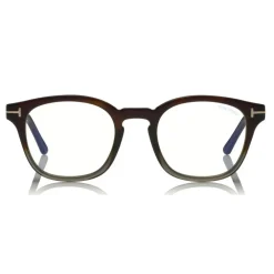 Tom Ford Eyewear Tom Ford - Blue Block Optical Glasses - Round Optical Glasses - Grey Havana - FT5532-B - Optical Glasses - - Avvenice
