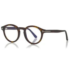 Tom Ford Eyewear Tom Ford - Blue Block Optical Glasses - Round Optical Glasses - Dark Havana - FT5529-B - Optical Glasses - - Avvenice^ Sunglasses & Eyewear