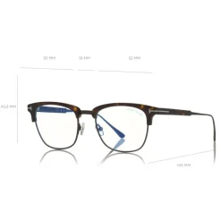 Tom Ford Eyewear Tom Ford - Blue Block Optical Glasses - Square Optical Glasses - Dark Havana - FT5590-F-B - Optical Glasses - - Avvenice