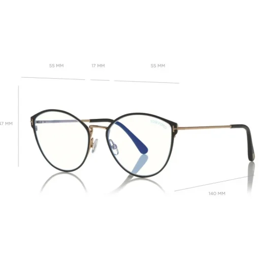 Tom Ford Eyewear Tom Ford - Blue Block Optical Glasses - Round Metal Optical Glasses - Black - FT5573-B - Optical Glasses - - Avvenice^ Sunglasses & Eyewear