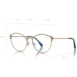 Tom Ford Eyewear Tom Ford - Blue Block Optical Glasses - Round Metal Optical Glasses - Charcoal - FT5573-B - Optical Glasses - - Avvenice