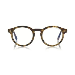 Tom Ford Eyewear Tom Ford - Blue Block Optical Glasses - Round Optical Glasses - Light Havana - FT5529-B - Optical Glasses - - Avvenice