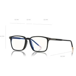 Tom Ford Eyewear Tom Ford - Blue Block Optical Glasses - Square Acetate Optical Glasses - Black - FT5607-B - Optical Glasses - - Avvenice