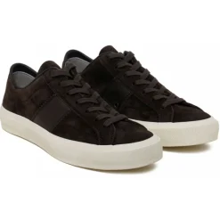 Tom Ford - Brown and Cream Low Top Sneakers - Exclusive Luxury Collection - Avvenice