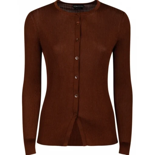 Tom Ford - Brown Jersey Cardigan - Exclusive Luxury Collection - Avvenice^ Knitwears