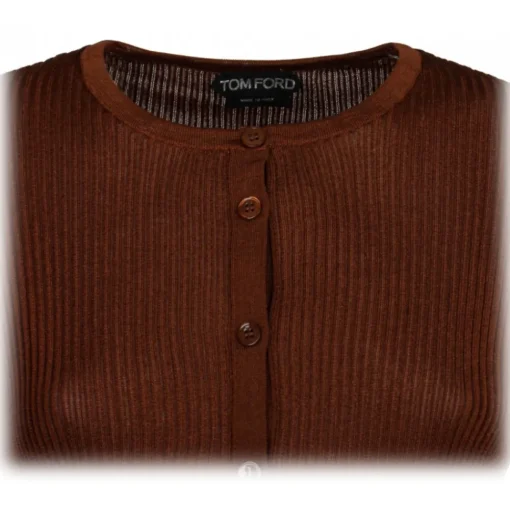 Tom Ford - Brown Jersey Cardigan - Exclusive Luxury Collection - Avvenice^ Knitwears