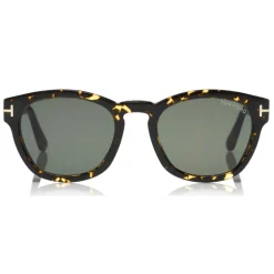 Tom Ford Eyewear Tom Ford - Bryan Sunglasses - Round Acetate Sunglasses - Havana Green - FT0590 - Sunglasses - - Avvenice