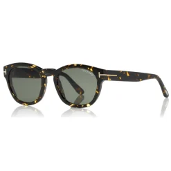 Tom Ford Eyewear Tom Ford - Bryan Sunglasses - Round Acetate Sunglasses - Havana Green - FT0590 - Sunglasses - - Avvenice