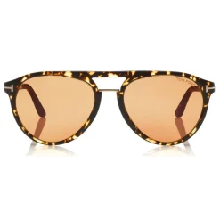 Tom Ford Eyewear Tom Ford - Burton Sunglasses - Soft Squared Acetate Sunglasses - Dark Havana - FT0697 - Sunglasses - - Avvenice^ Sunglasses & Eyewear