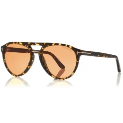 Tom Ford Eyewear Tom Ford - Burton Sunglasses - Soft Squared Acetate Sunglasses - Dark Havana - FT0697 - Sunglasses - - Avvenice^ Sunglasses & Eyewear