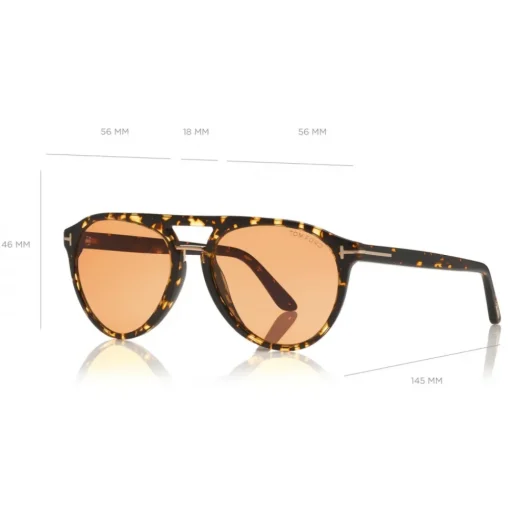 Tom Ford Eyewear Tom Ford - Burton Sunglasses - Soft Squared Acetate Sunglasses - Dark Havana - FT0697 - Sunglasses - - Avvenice^ Sunglasses & Eyewear