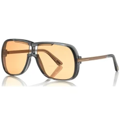 Tom Ford Eyewear Tom Ford - Caine Sunglasses - Navigator Acetate Sunglasses - Grey - FT0800 - Sunglasses - - Avvenice^ Sunglasses & Eyewear