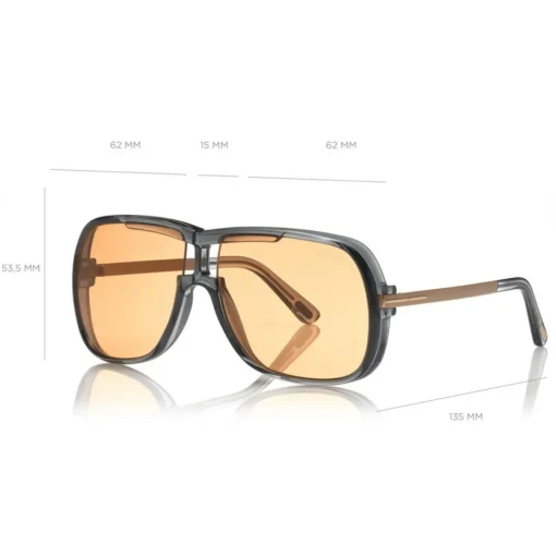 Tom Ford Eyewear Tom Ford - Caine Sunglasses - Navigator Acetate Sunglasses - Grey - FT0800 - Sunglasses - - Avvenice^ Sunglasses & Eyewear