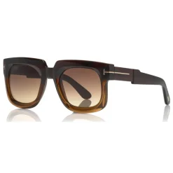 Tom Ford Eyewear Tom Ford - Christian Sunglasses - Square Acetate Sunglasses - Dark Brown - FT0729 - Sunglasses - - Avvenice^ Sunglasses & Eyewear