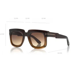 Tom Ford Eyewear Tom Ford - Christian Sunglasses - Square Acetate Sunglasses - Dark Brown - FT0729 - Sunglasses - - Avvenice^ Sunglasses & Eyewear