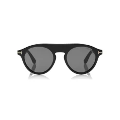 Tom Ford Eyewear Tom Ford - Christopher Sunglasses - Round Acetate Sunglasses - Black - FT0633 - Sunglasses - - Avvenice