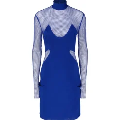 Tom Ford - Cobalt Blue Illusion Mesh Panel Mini Dress - Exclusive Luxury Collection - Avvenice^ Dresses