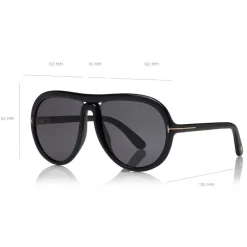 Tom Ford Eyewear Tom Ford - Cybil Sunglasses - Round Acetate Sunglasses - Black - FT0768 - Sunglasses - - Avvenice^ Sunglasses & Eyewear
