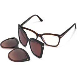 Tom Ford Eyewear Tom Ford - Double Clip On Optical Glasses - Butterfly Optical Glasses - Havana - FT5641-B - Optical Glasses - - Avvenice^ Sunglasses & Eyewear