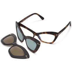 Tom Ford Eyewear Tom Ford - Double Clip On Optical Glasses - Butterfly Optical Glasses - Havana - FT5643-B - Optical Glasses - - Avvenice^ Sunglasses & Eyewear