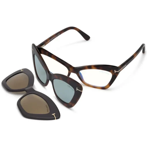 Tom Ford Eyewear Tom Ford - Double Clip On Optical Glasses - Butterfly Optical Glasses - Havana - FT5643-B - Optical Glasses - - Avvenice^ Sunglasses & Eyewear