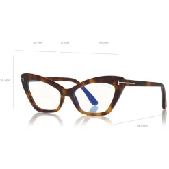 Tom Ford Eyewear Tom Ford - Double Clip On Optical Glasses - Butterfly Optical Glasses - Havana - FT5643-B - Optical Glasses - - Avvenice^ Sunglasses & Eyewear