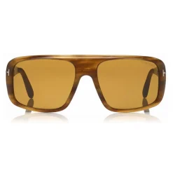 Tom Ford Eyewear Tom Ford - Duke Sunglasses - Soft Squared Acetate Sunglasses - Havana - FT0754 - Sunglasses - - Avvenice^ Sunglasses & Eyewear