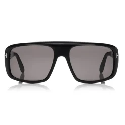 Tom Ford Eyewear Tom Ford - Duke Sunglasses - Soft Squared Acetate Sunglasses - Black - FT0754 - Sunglasses - - Avvenice
