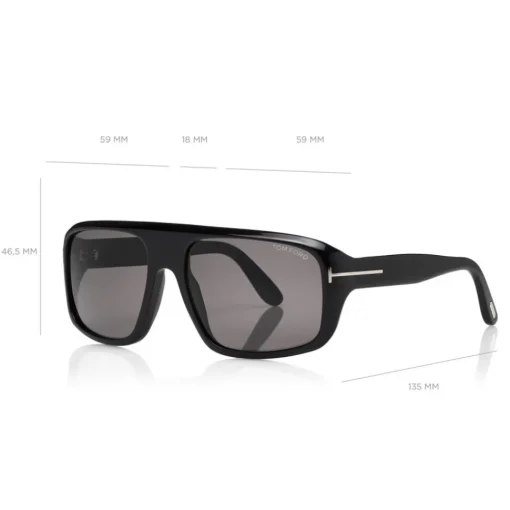 Tom Ford Eyewear Tom Ford - Duke Sunglasses - Soft Squared Acetate Sunglasses - Black - FT0754 - Sunglasses - - Avvenice