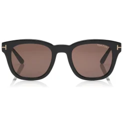 Tom Ford Eyewear Tom Ford - Eugenio Sunglasses - Square Acetate Sunglasses - Shiny Black Brown - FT0676 - Sunglasses - - Avvenice^ Sunglasses & Eyewear