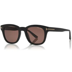 Tom Ford Eyewear Tom Ford - Eugenio Sunglasses - Square Acetate Sunglasses - Shiny Black Brown - FT0676 - Sunglasses - - Avvenice^ Sunglasses & Eyewear