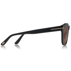 Tom Ford Eyewear Tom Ford - Eugenio Sunglasses - Square Acetate Sunglasses - Shiny Black Brown - FT0676 - Sunglasses - - Avvenice^ Sunglasses & Eyewear
