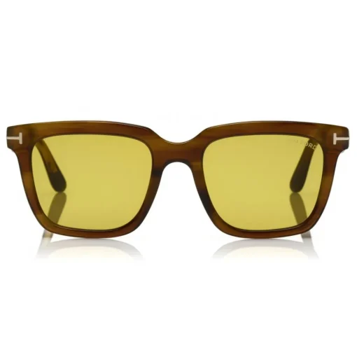 Tom Ford Eyewear Tom Ford - Fausto Sunglasses - Soft Rectangular Acetate Sunglasses - FT0646 - Brown - - Avvenice