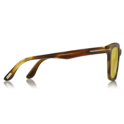 Tom Ford Eyewear Tom Ford - Fausto Sunglasses - Soft Rectangular Acetate Sunglasses - FT0646 - Brown - - Avvenice