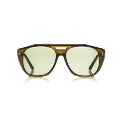 Tom Ford Eyewear Tom Ford - Fender Sunglasses - Square Acetate Sunglasses - Gold Green - FT0799 - Sunglasses - - Avvenice^ Sunglasses & Eyewear