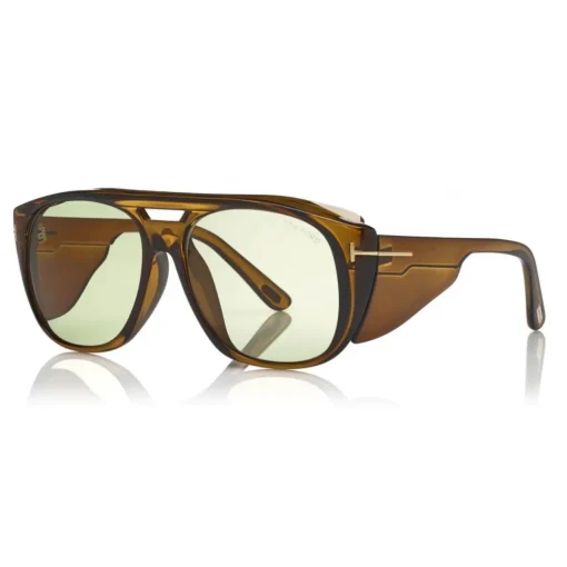 Tom Ford Eyewear Tom Ford - Fender Sunglasses - Square Acetate Sunglasses - Gold Green - FT0799 - Sunglasses - - Avvenice^ Sunglasses & Eyewear