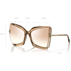 Tom Ford Eyewear Tom Ford - Gia Sunglasses - Butterfly Acetate Sunglasses - Beige - FT0766 - Sunglasses - - Avvenice^ Sunglasses & Eyewear