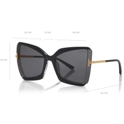 Tom Ford Eyewear Tom Ford - Gia Sunglasses - Butterfly Acetate Sunglasses - Grey - FT0766 - Sunglasses - - Avvenice