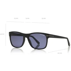 Tom Ford Eyewear Tom Ford - Giulio Sunglasses - Soft Squared Acetate Sunglasses - Black Blue - FT0698 - Sunglasses - - Avvenice^ Sunglasses & Eyewear