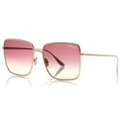 Tom Ford Eyewear Tom Ford - Heather Sunglasses - Square Metal Sunglasses - Pink - FT0739 - Sunglasses - - Avvenice