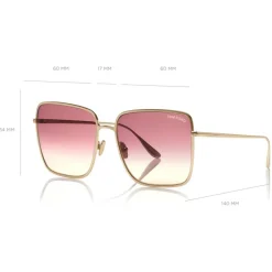 Tom Ford Eyewear Tom Ford - Heather Sunglasses - Square Metal Sunglasses - Pink - FT0739 - Sunglasses - - Avvenice
