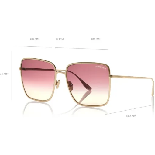Tom Ford Eyewear Tom Ford - Heather Sunglasses - Square Metal Sunglasses - Pink - FT0739 - Sunglasses - - Avvenice